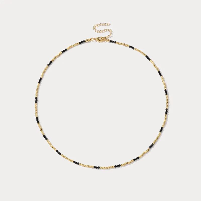 Black Spinel Necklace made by Selenichast