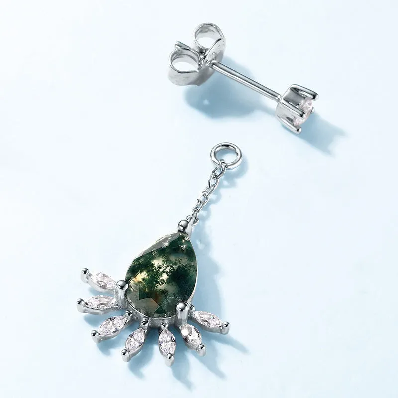 Moss Agate Drop Earrings sold by Selenichast product image thumbnail 4