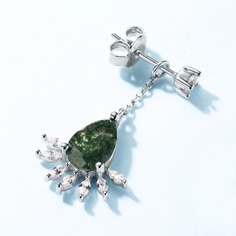 Moss Agate Drop Earrings sold by Selenichast product image thumbnail 5