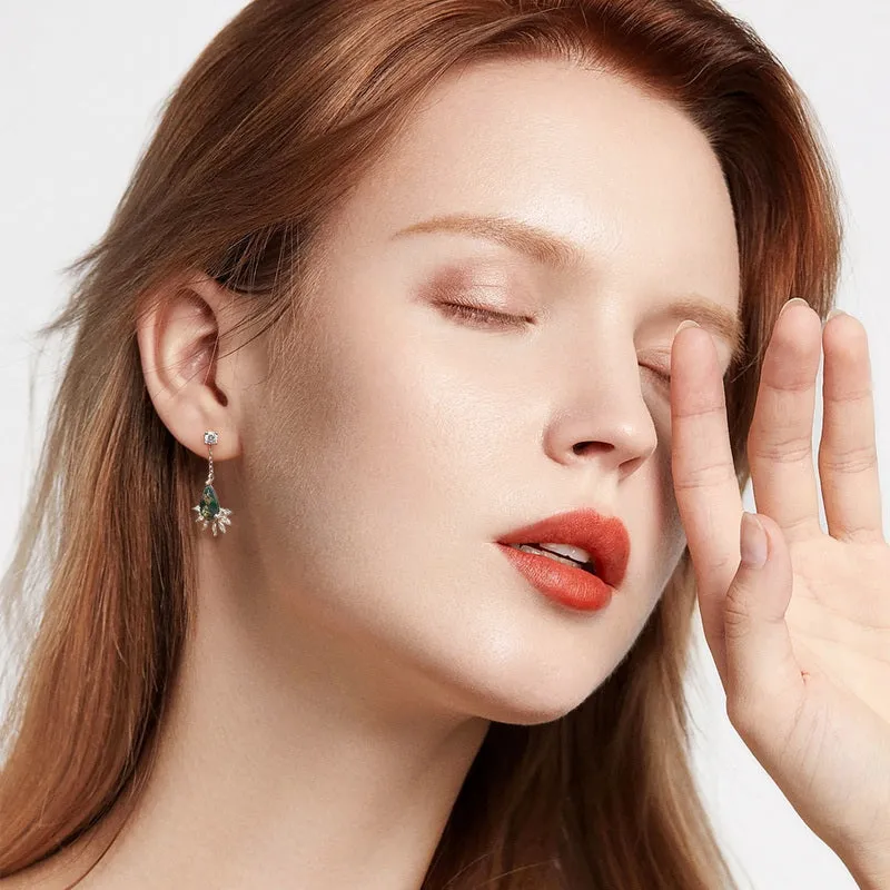 Moss Agate Drop Earrings sold by Selenichast product image thumbnail 2