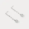 Pearl Diamond Drop Earrings sold by Selenichast