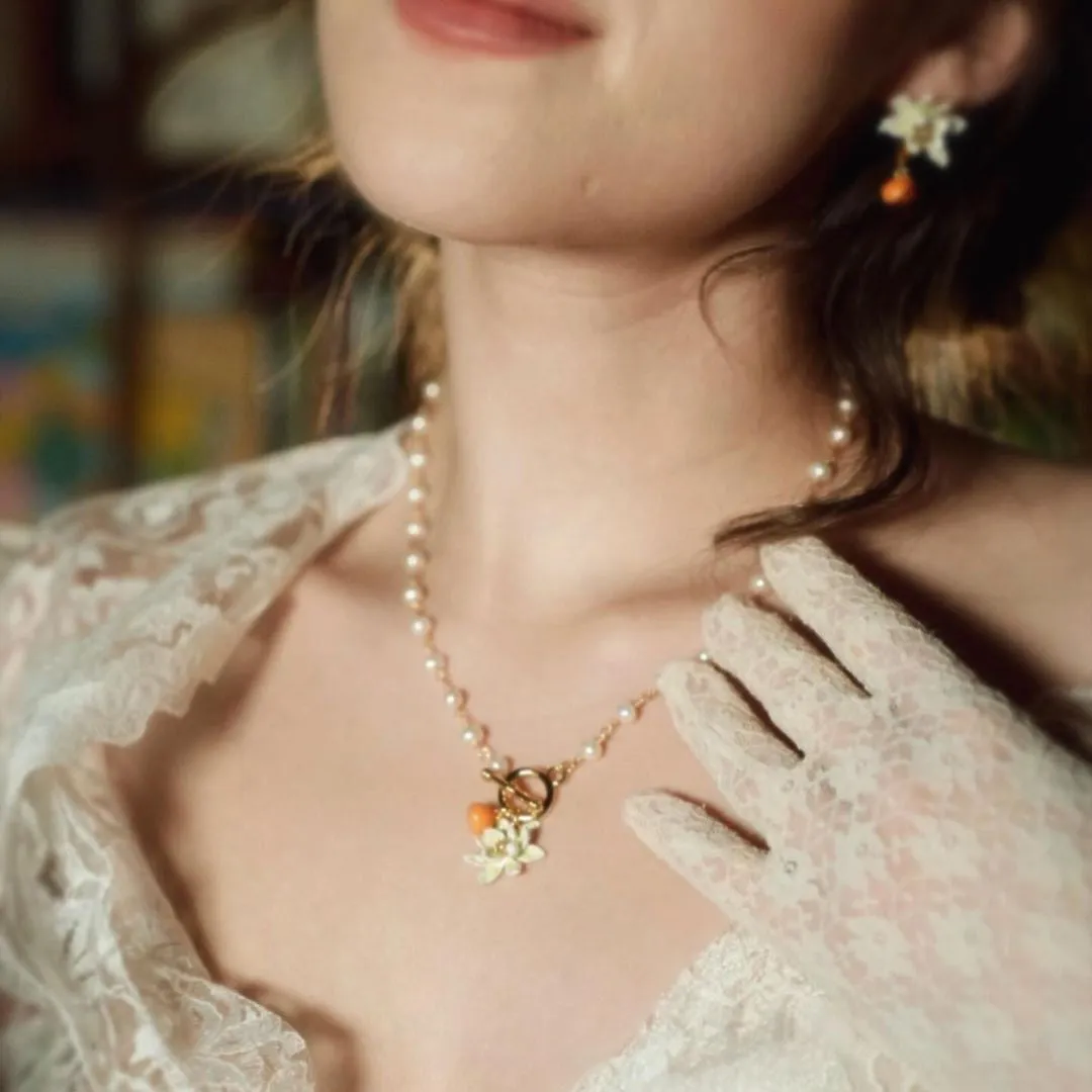 Orange Pearl Necklace sold by Selenichast product image thumbnail 3