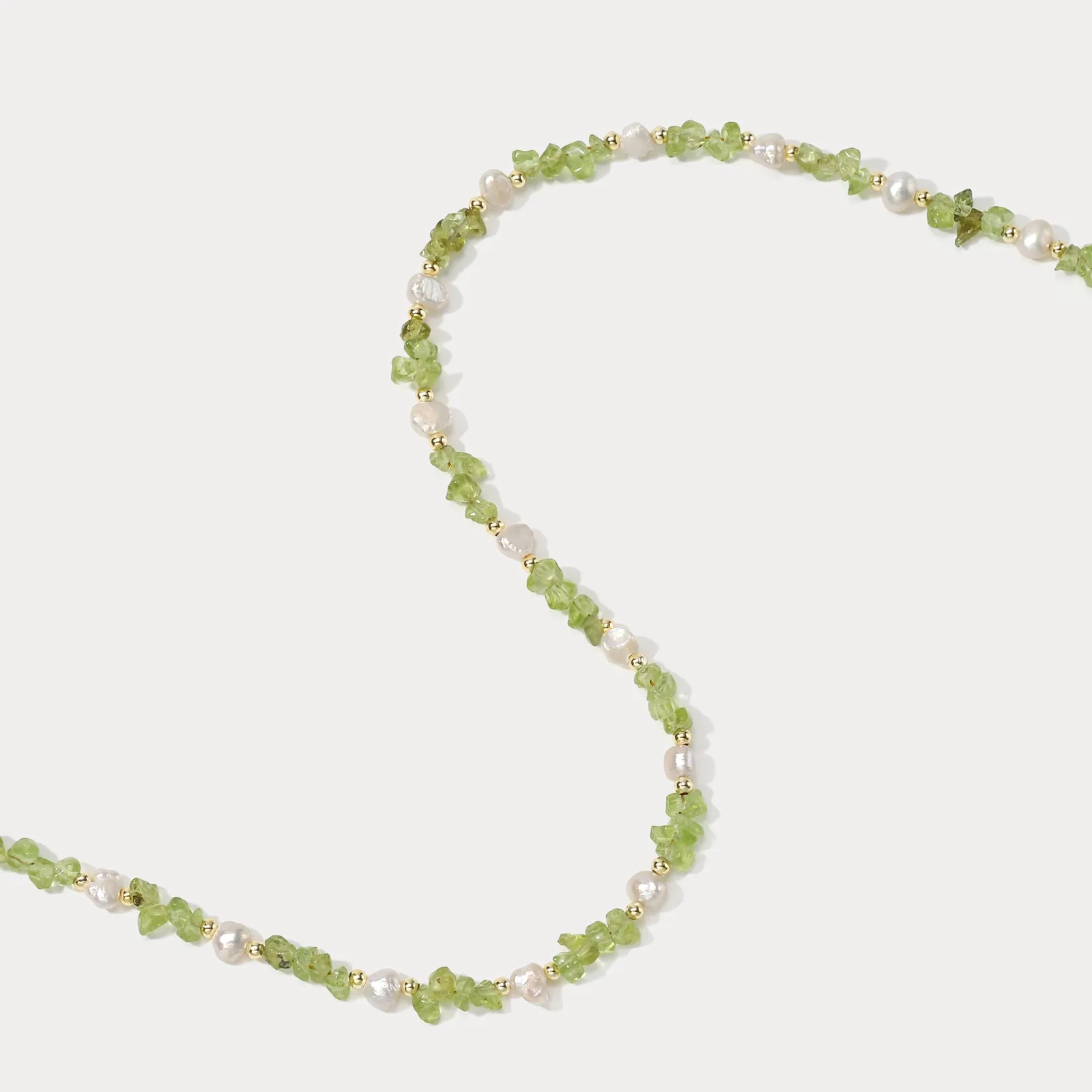 Pastel Green Chip Stone Beaded Necklace sold by Selenichast product image thumbnail 5