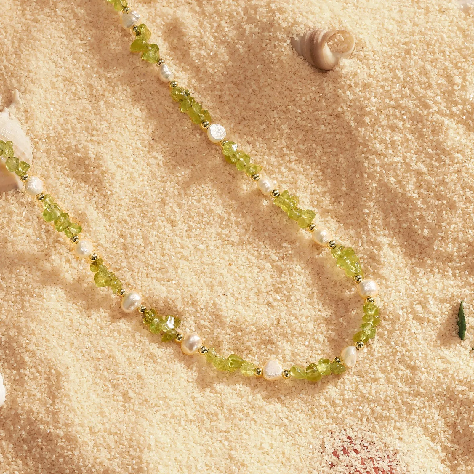 Pastel Green Chip Stone Beaded Necklace sold by Selenichast product image thumbnail 2