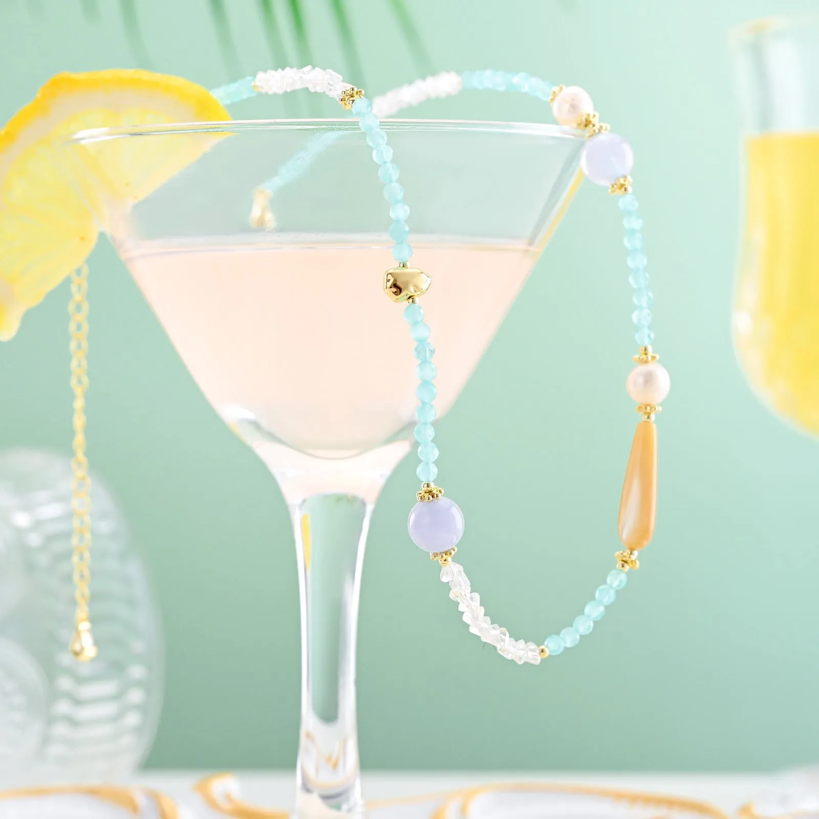 Peppermint Natural Stone Beaded Necklace sold by Selenichast product image thumbnail 3