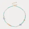 Peppermint Natural Stone Beaded Necklace sold by Selenichast