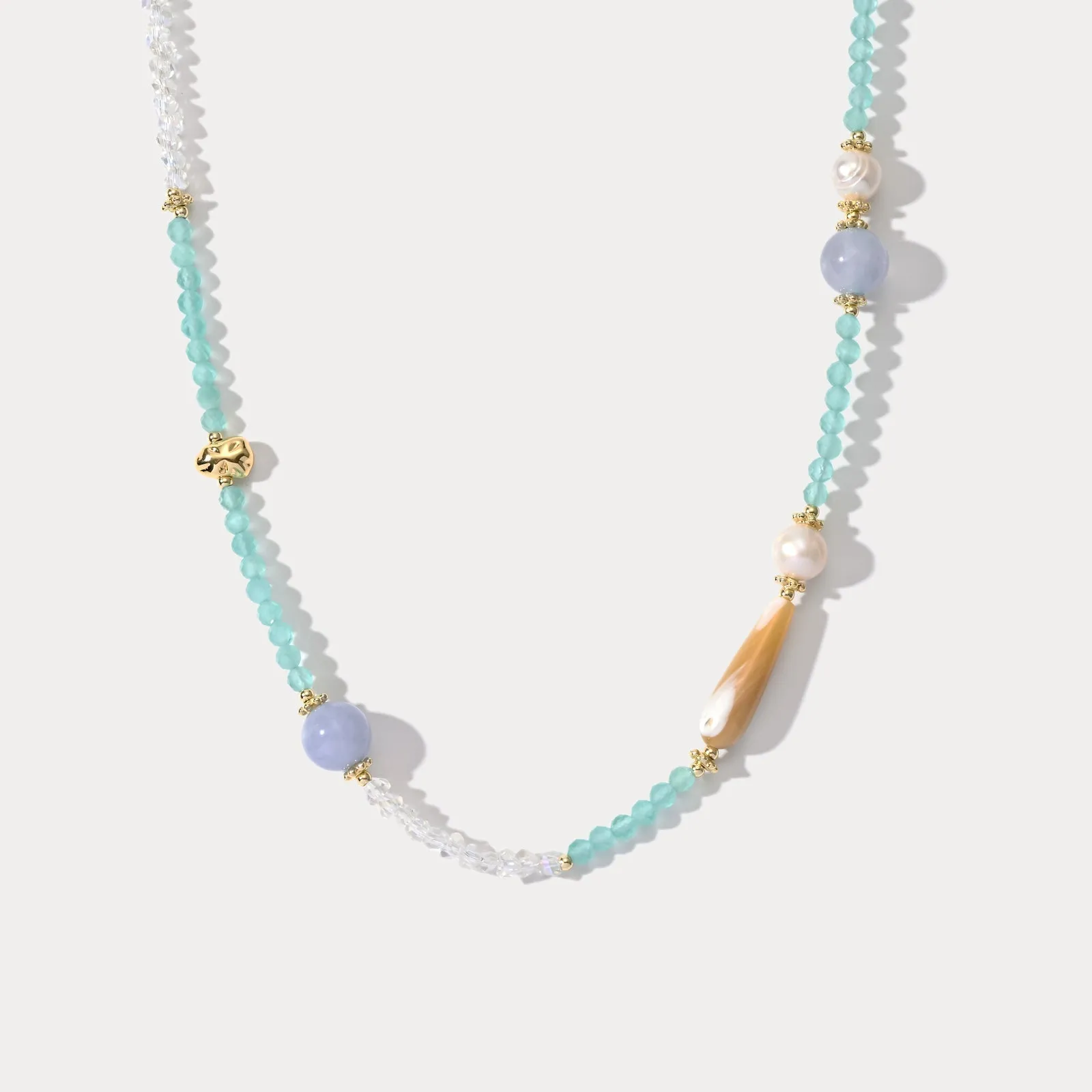 Peppermint Natural Stone Beaded Necklace sold by Selenichast