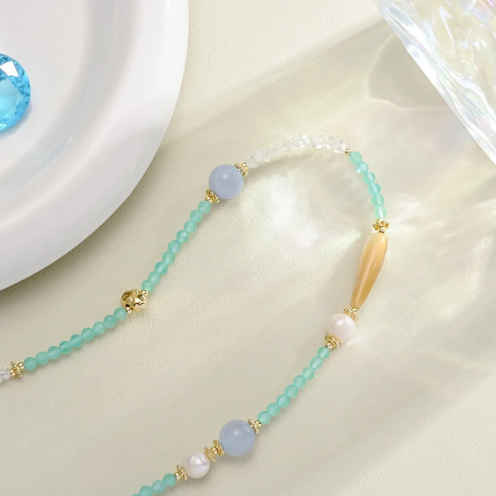 Peppermint Natural Stone Beaded Necklace sold by Selenichast product image thumbnail 2