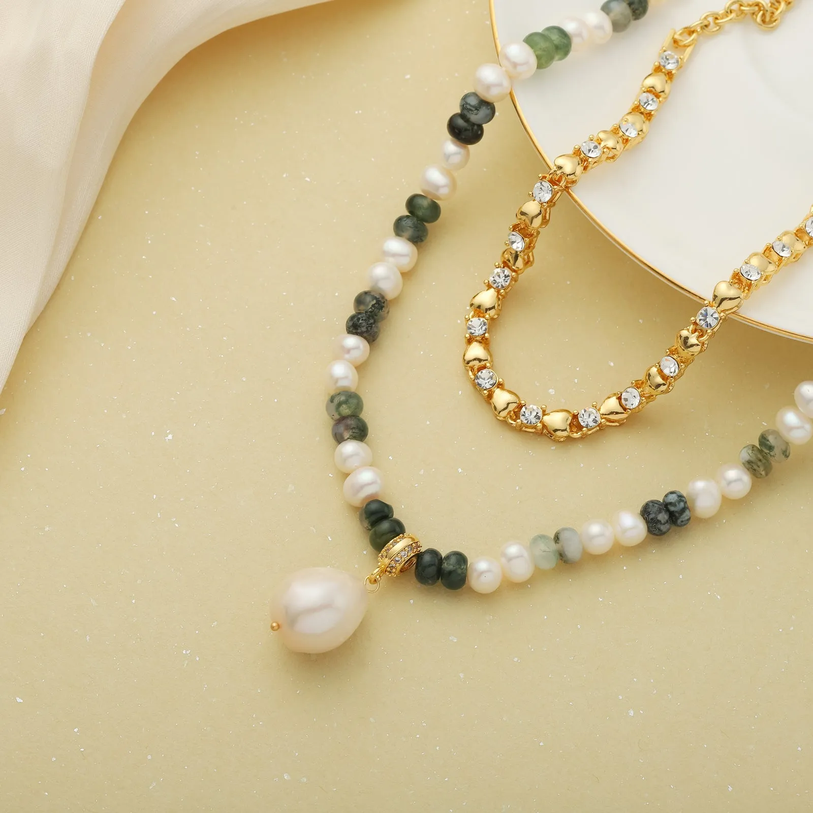 Turquoise Pearl Layered Necklace sold by Selenichast product image thumbnail 4