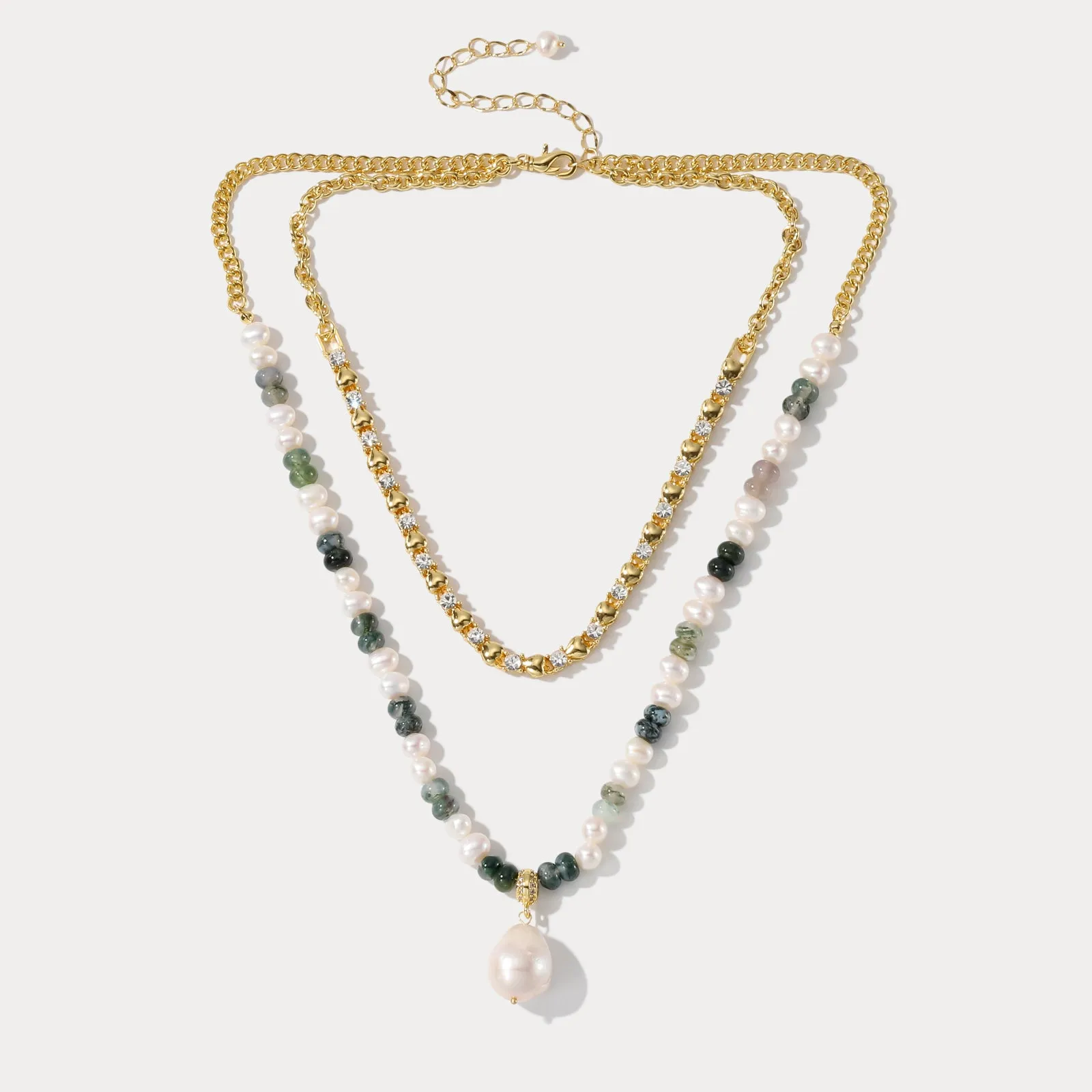 Turquoise Pearl Layered Necklace sold by Selenichast product image thumbnail 5