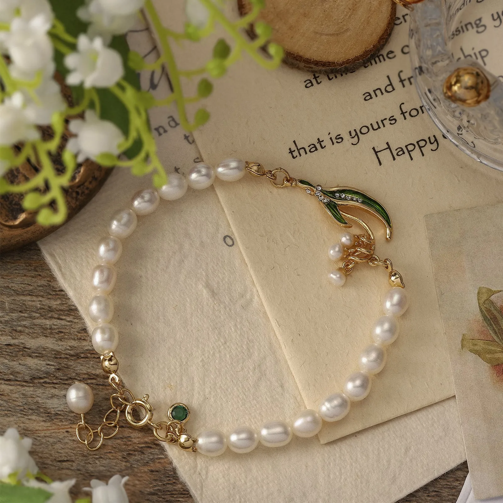Lily Of The Valley Pearl Bracelet sold by Selenichast product image thumbnail 5