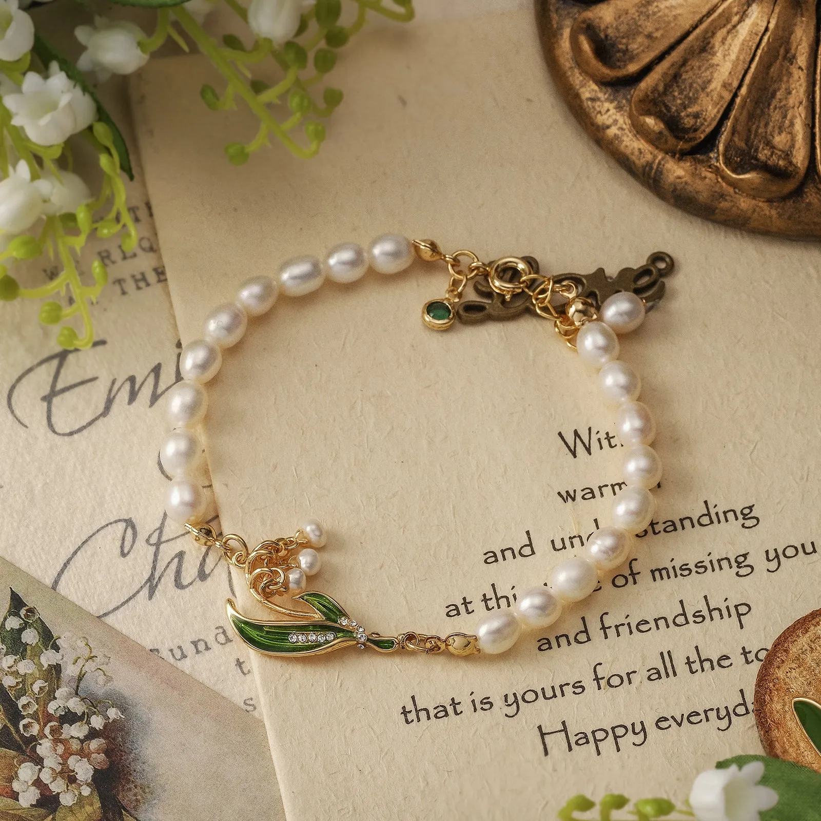 Lily Of The Valley Pearl Bracelet sold by Selenichast product image thumbnail 2