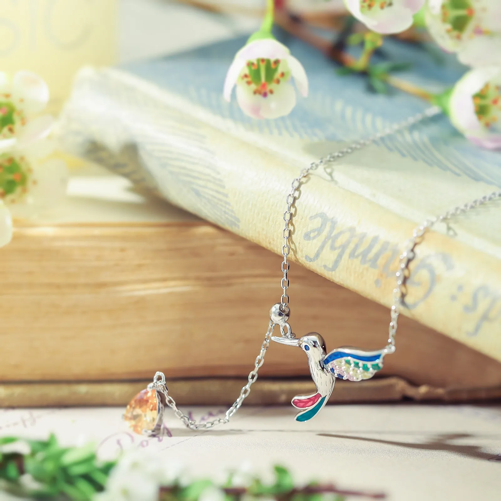 Silver Hummingbird Necklace sold by Selenichast product image thumbnail 2