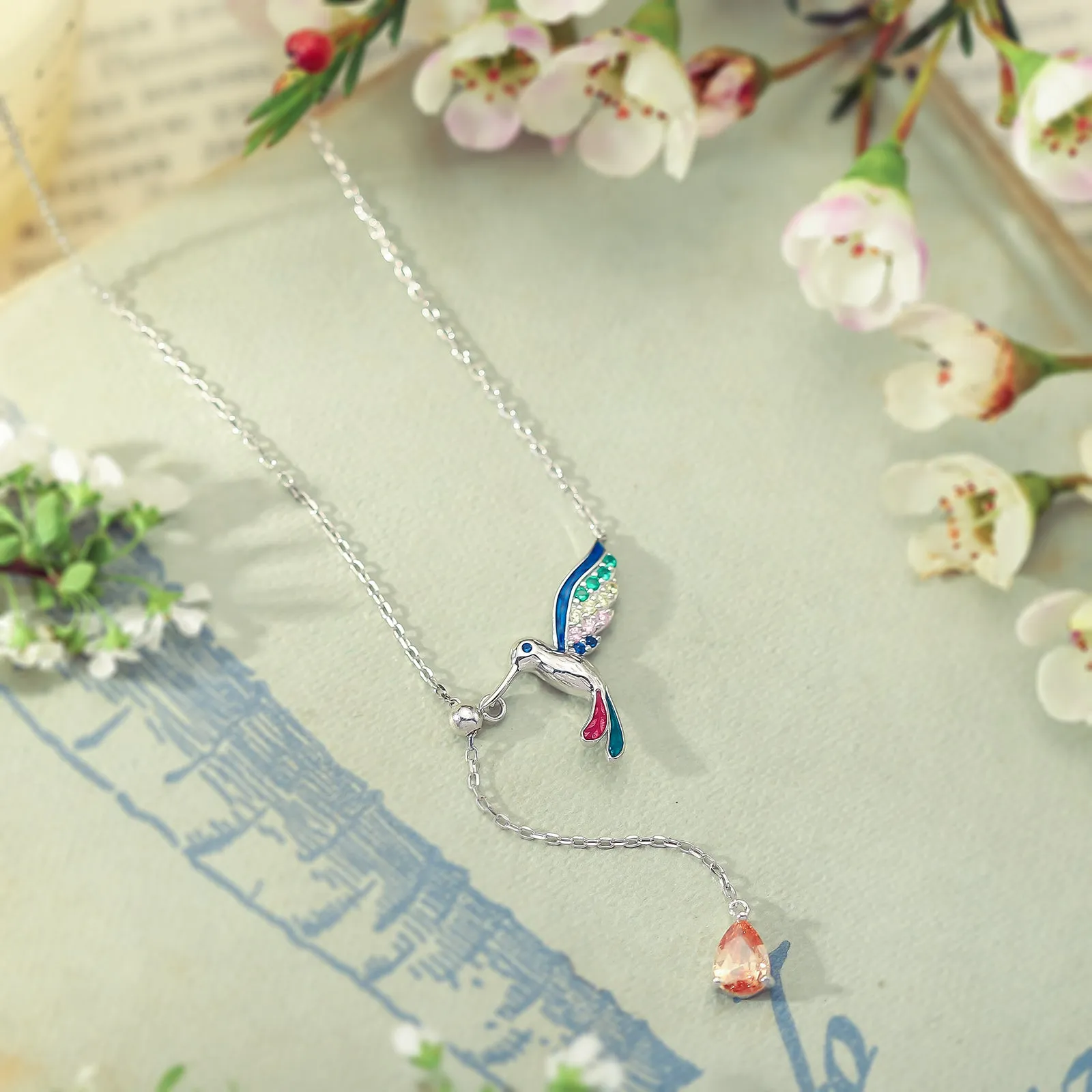 Silver Hummingbird Necklace sold by Selenichast product image thumbnail 4