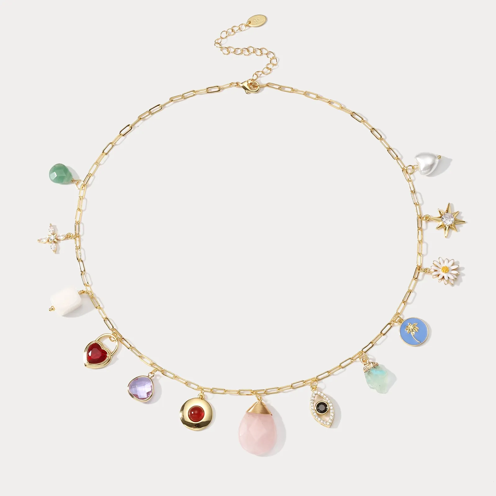 Evil Eye Heart Daisy Necklace sold by Selenichast product image thumbnail 5