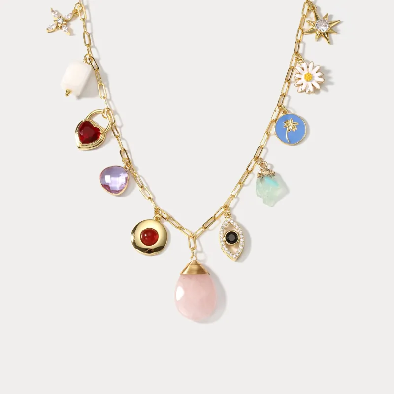 Evil Eye Heart Daisy Necklace sold by Selenichast