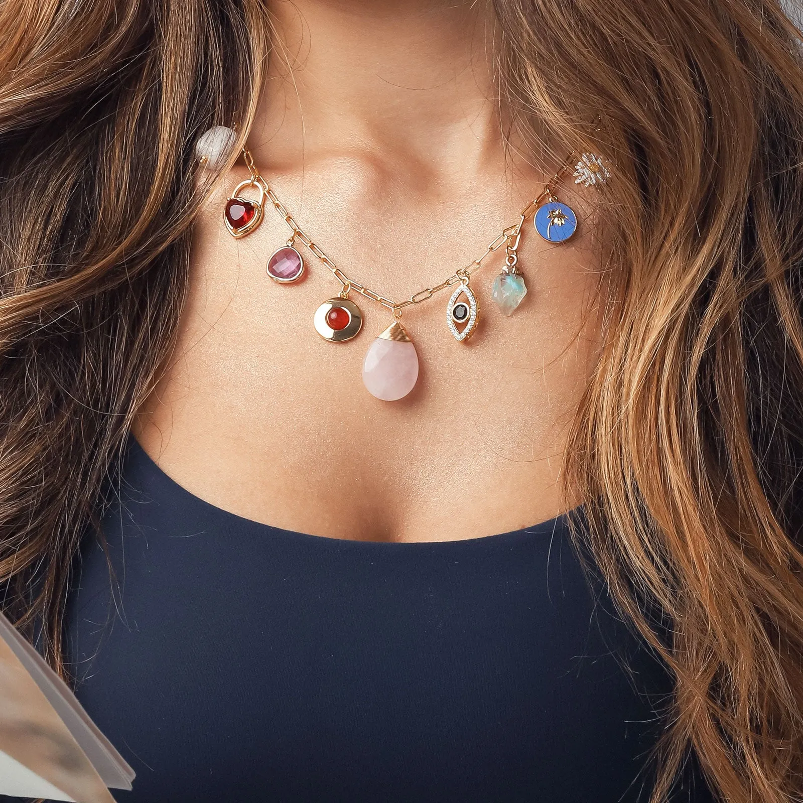 Evil Eye Heart Daisy Necklace sold by Selenichast product image thumbnail 2