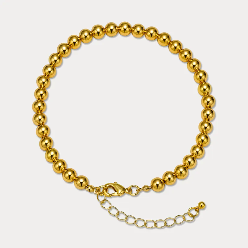 Simple Gold Ball Link Anklet sold by Selenichast