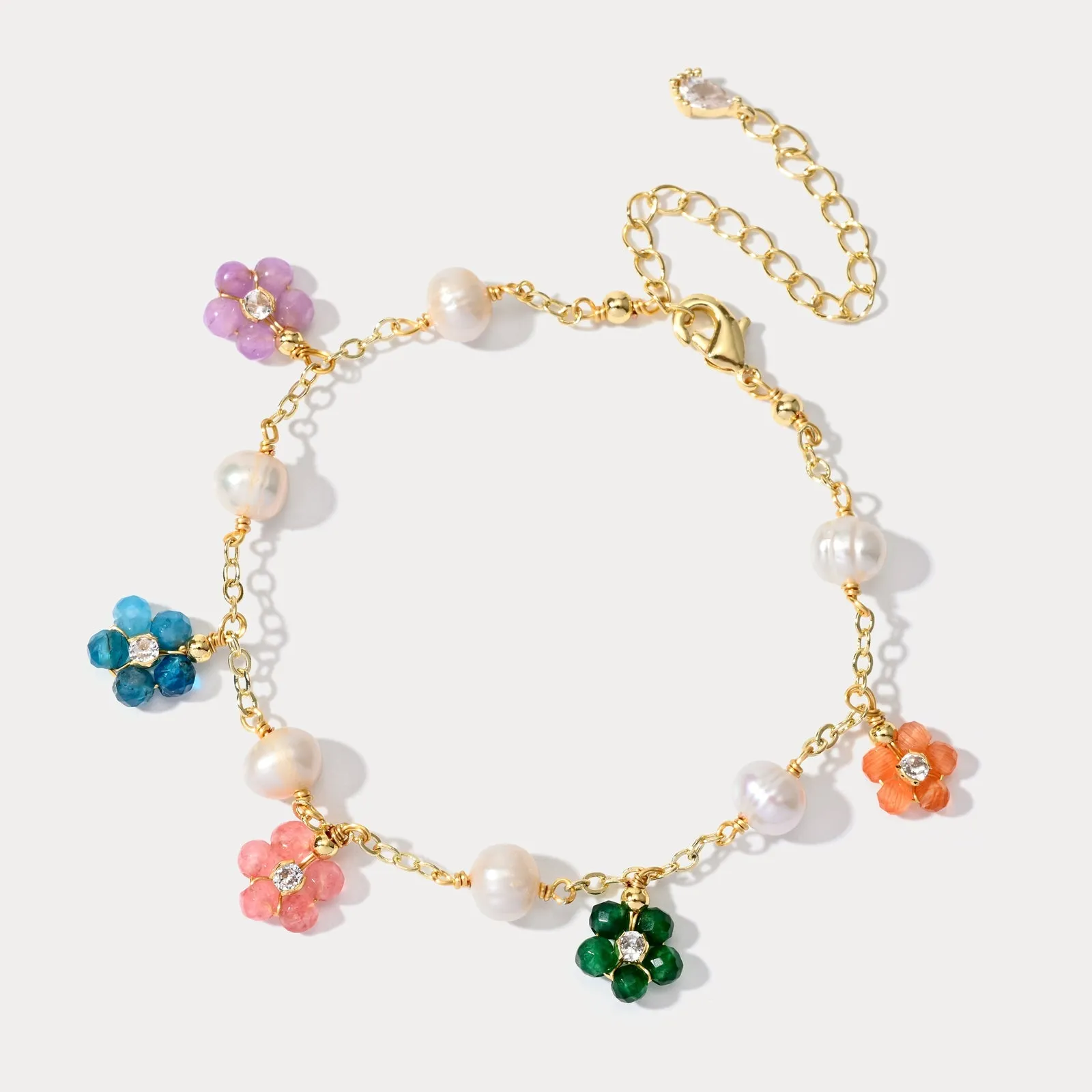 Colorful Flowers Pearl Bracelet sold by Selenichast product image thumbnail 4