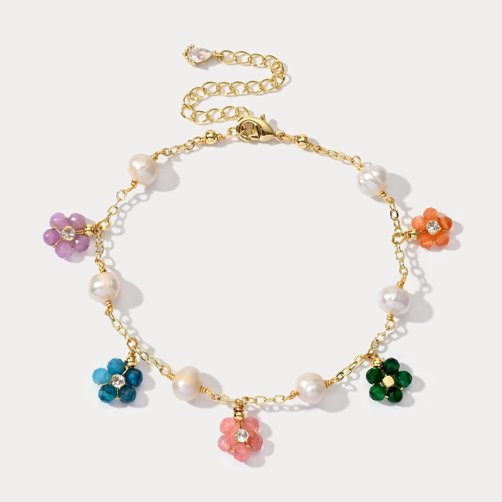 Colorful Flowers Pearl Bracelet sold by Selenichast