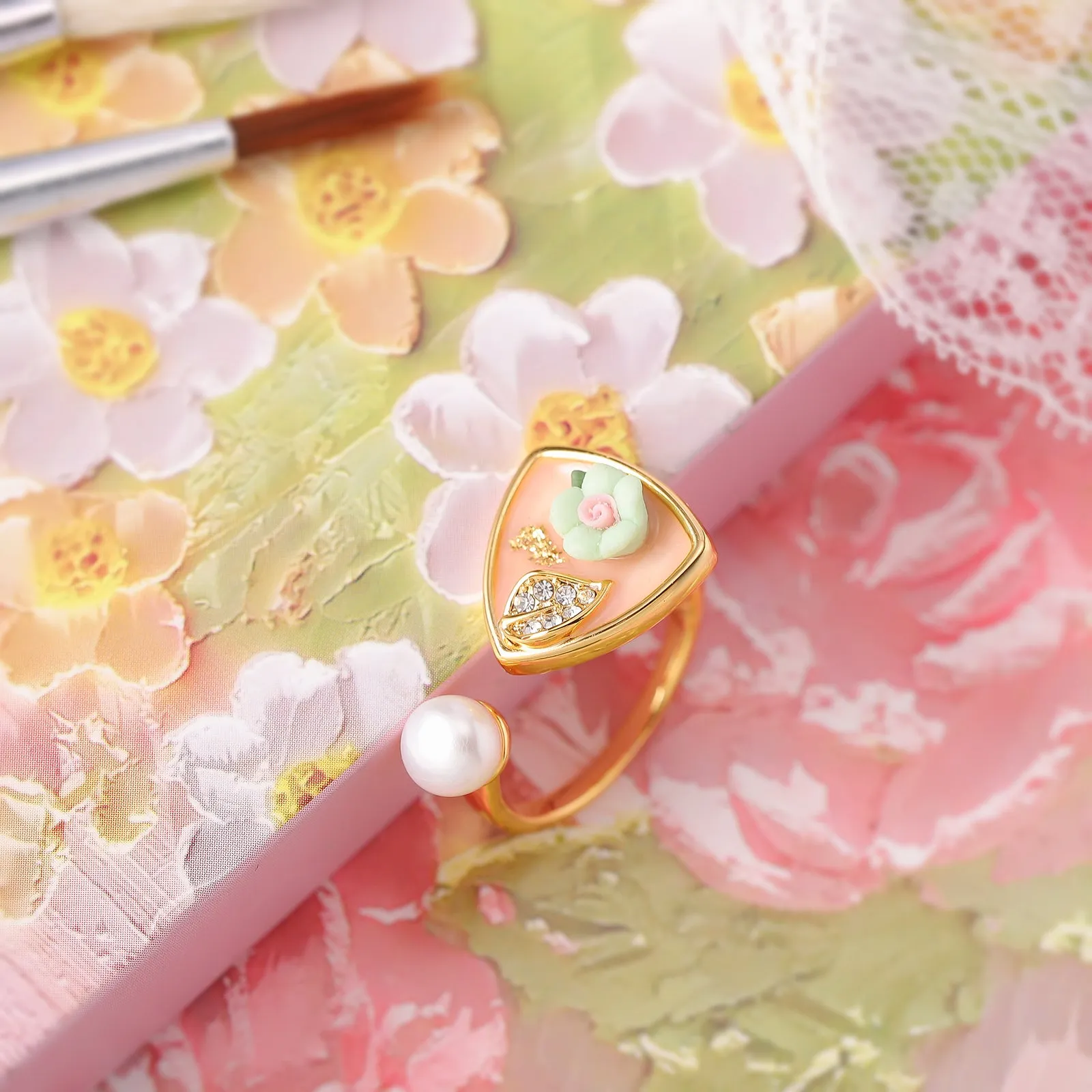 Flower Oil Painting Ring sold by Selenichast product image thumbnail 3