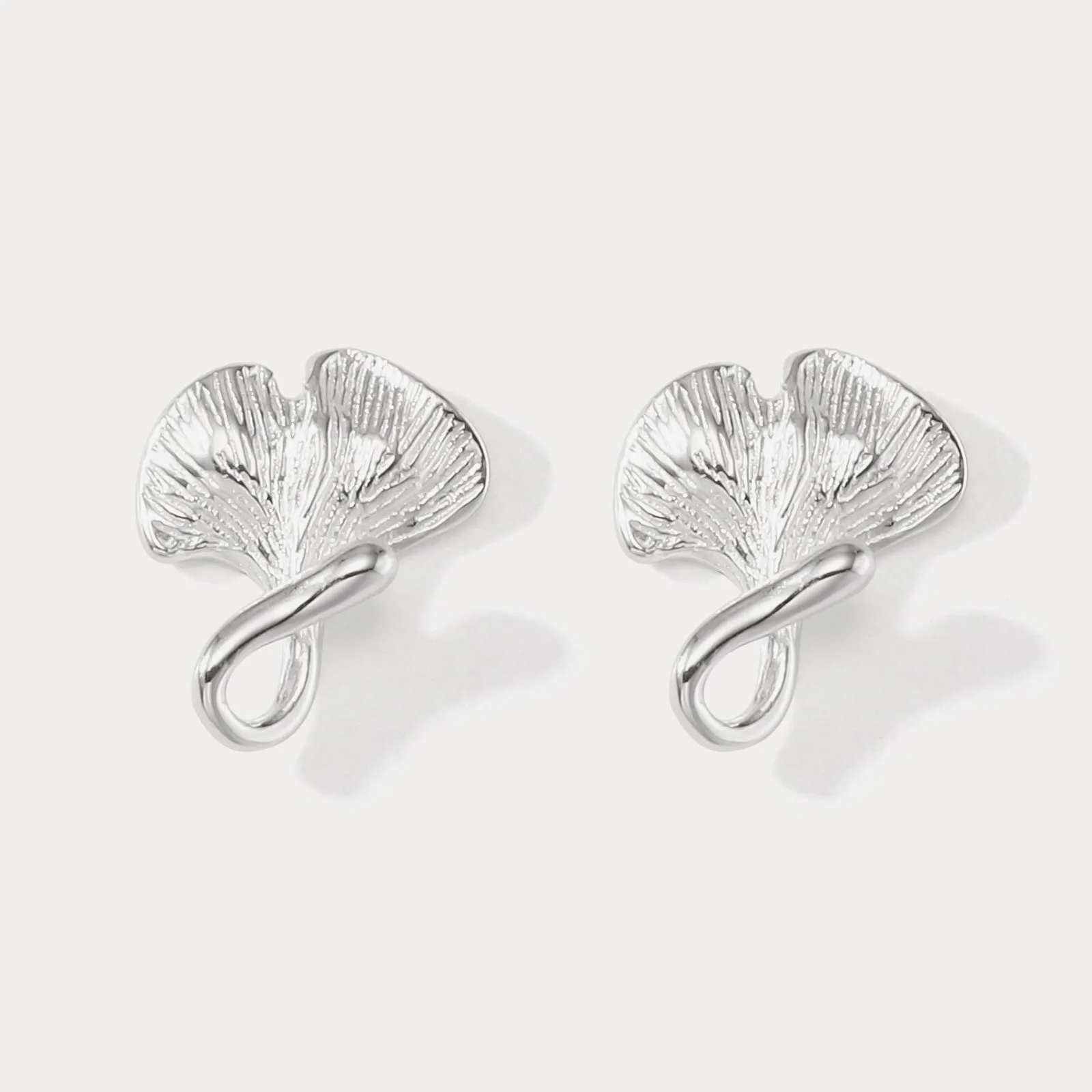 Silver Ginkgo Leaf Earrings sold by Selenichast