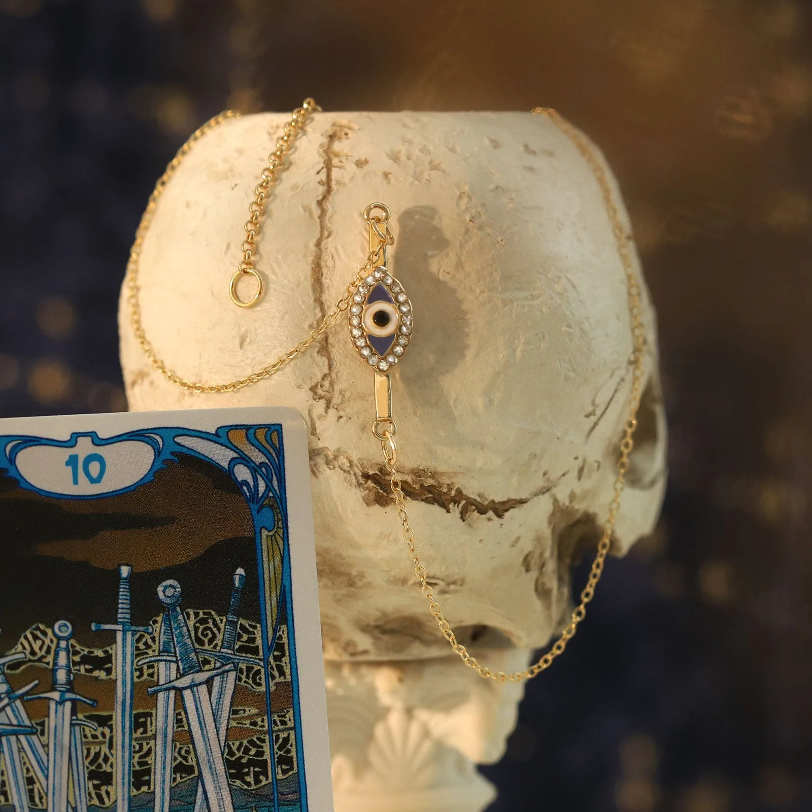 Diamond Heart Evil Eye Bar Necklace sold by Selenichast product image thumbnail 3