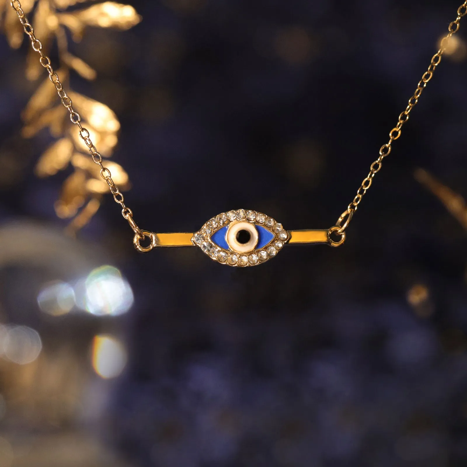 Diamond Heart Evil Eye Bar Necklace sold by Selenichast product image thumbnail 2