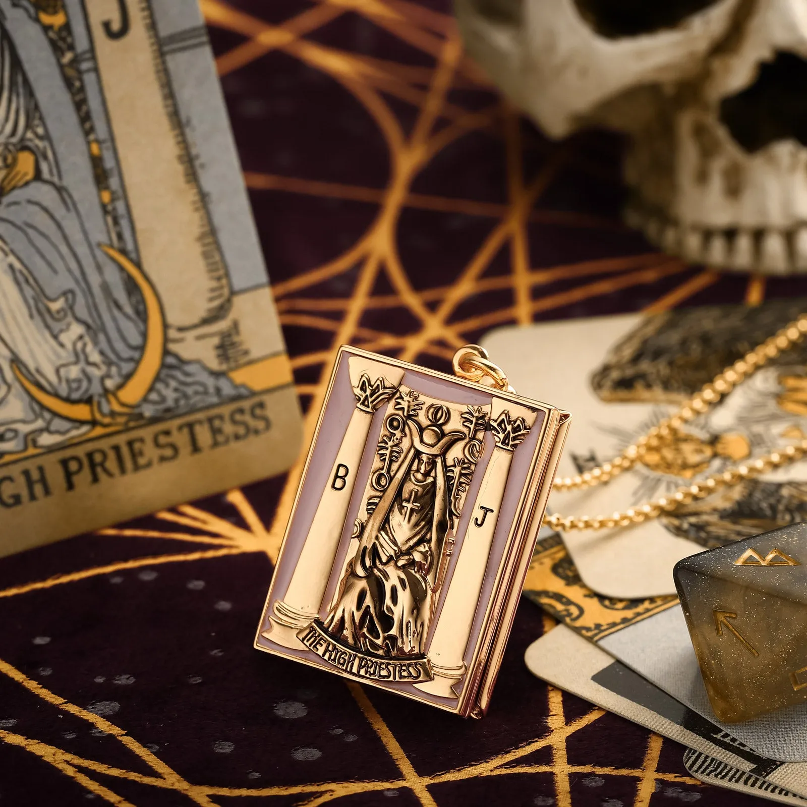 Tarot Locket Necklace-The High Priestess sold by Selenichast product image thumbnail 4