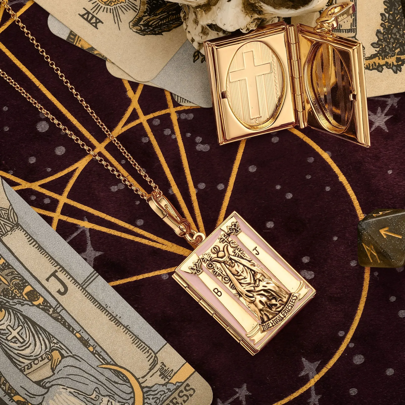 Tarot Locket Necklace-The High Priestess sold by Selenichast product image thumbnail 3