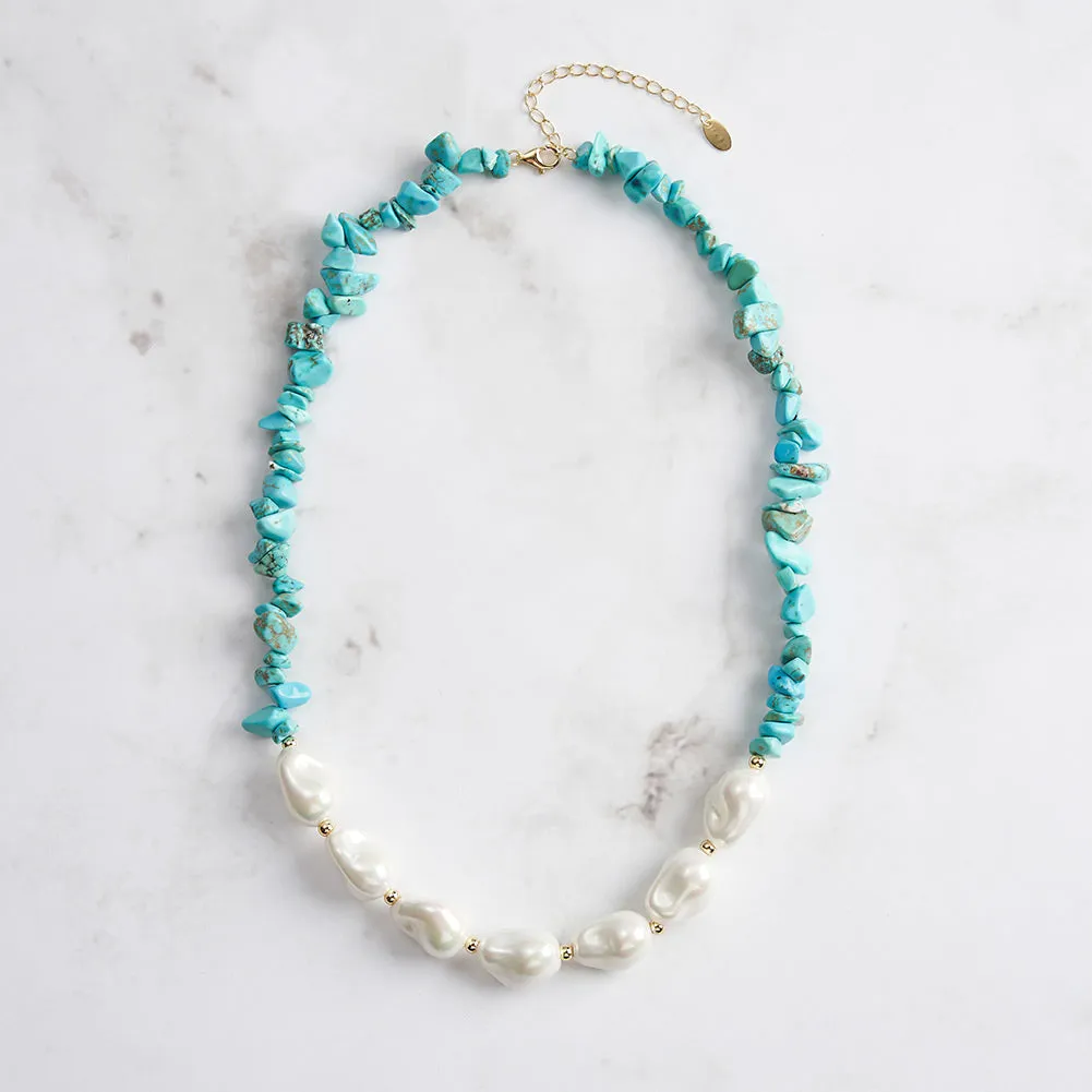 Baroque Pearl Turquoise Necklace sold by Selenichast product image thumbnail 4