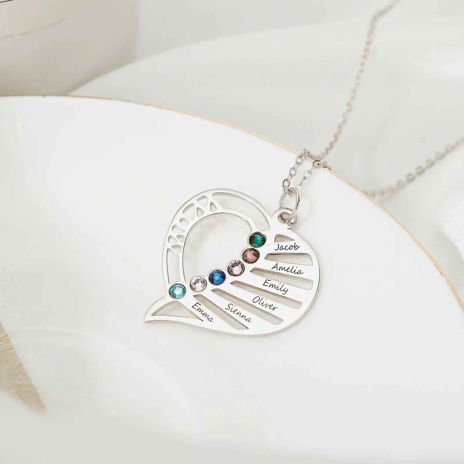 Multi-name Heart Necklace sold by Selenichast product image thumbnail 4