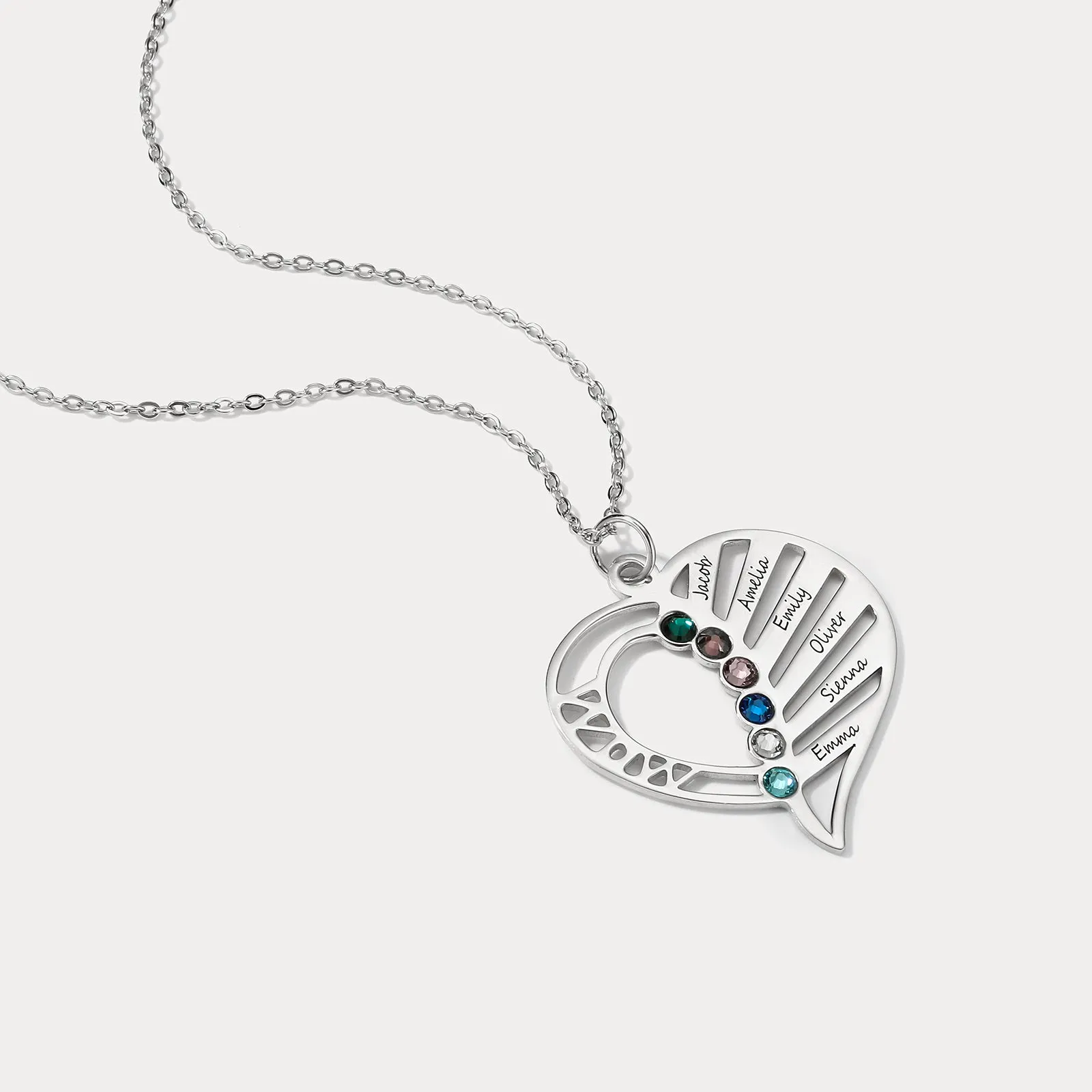 Multi-name Heart Necklace sold by Selenichast product image thumbnail 5