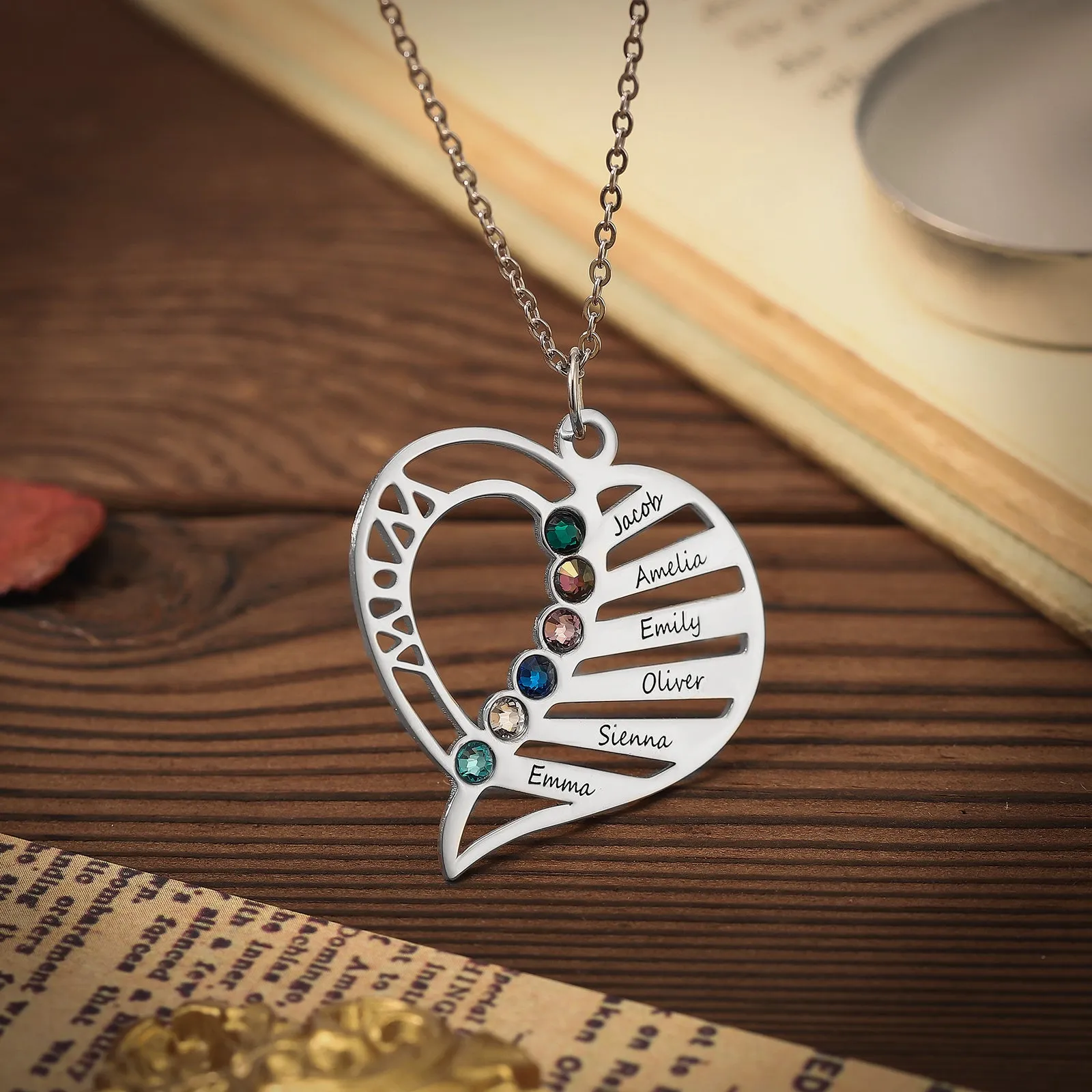 Multi-name Heart Necklace sold by Selenichast product image thumbnail 3