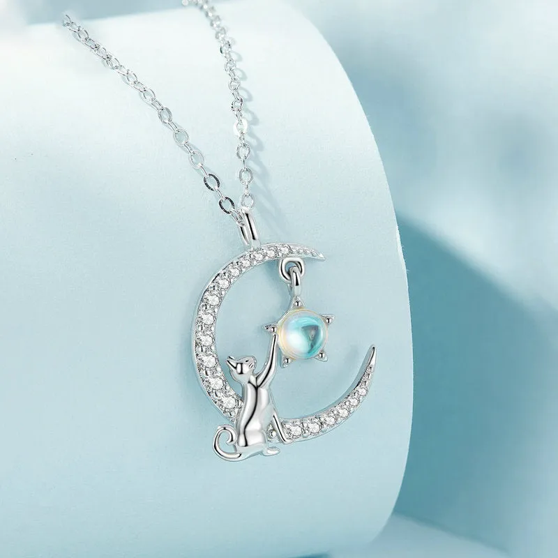 Cat & Moon Necklace sold by Selenichast product image thumbnail 5