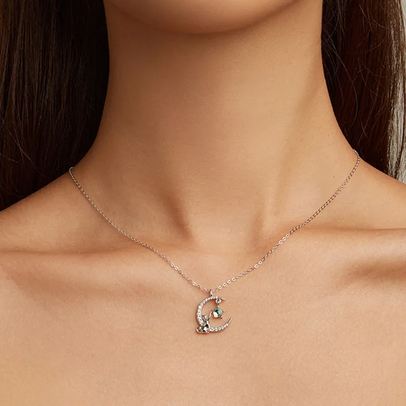 Cat & Moon Necklace sold by Selenichast product image thumbnail 2