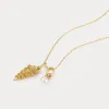 Gold Conch Seashell Necklace sold by Selenichast