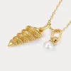 Gold Conch Seashell Necklace sold by Selenichast