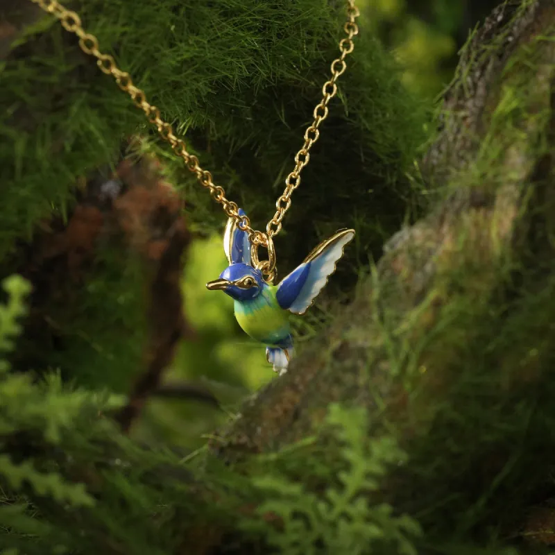 Enamel Hummingbird Necklace sold by Selenichast