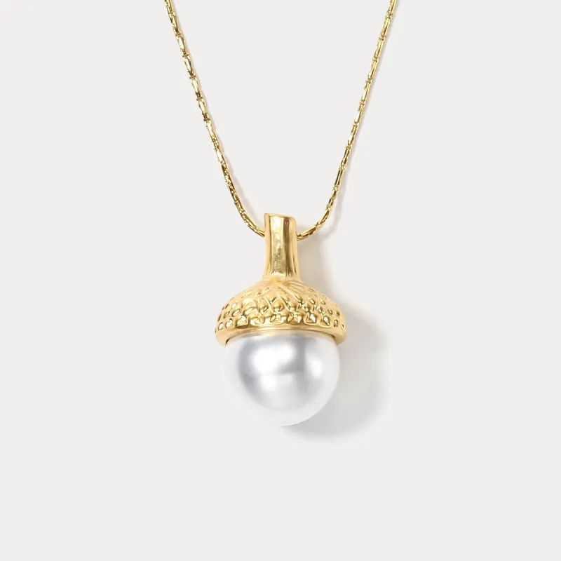 Pearl Acorn Necklace sold by Selenichast