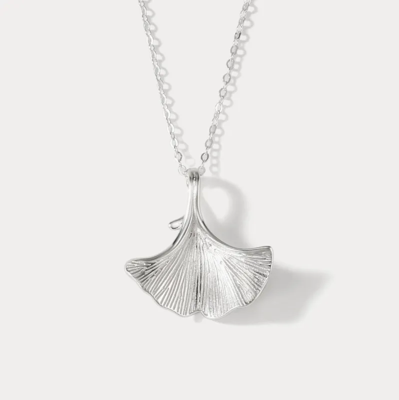 Silver Ginkgo Leaf Necklace sold by Selenichast