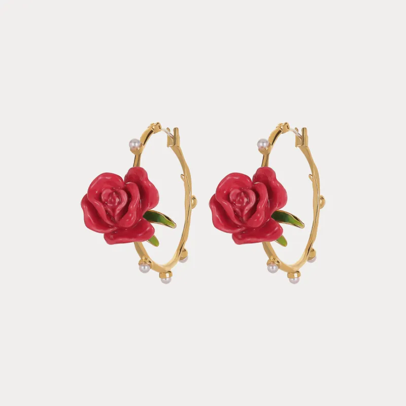 Rose Garland Stud Earrings sold by Selenichast