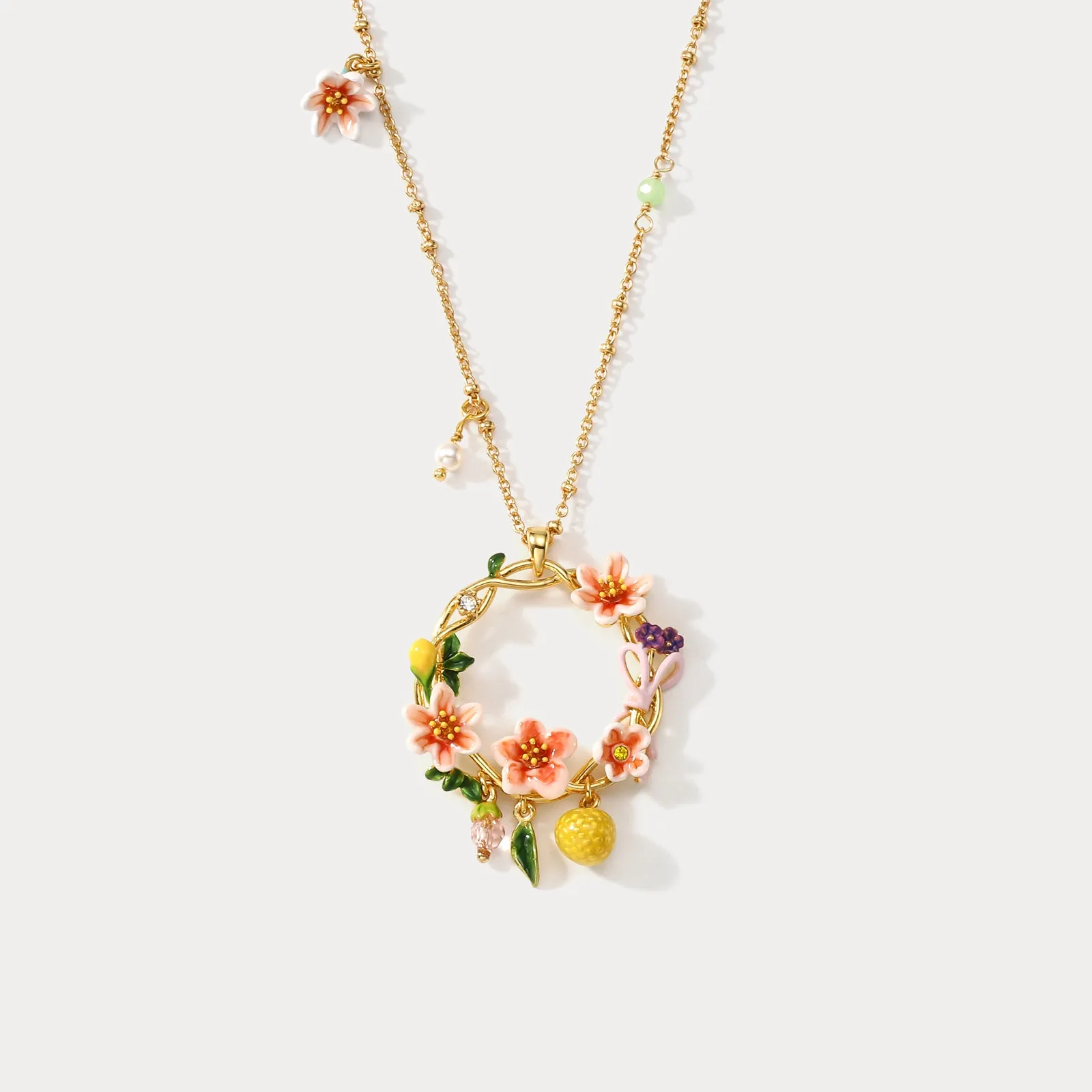 Orange Garland Necklace sold by Selenichast