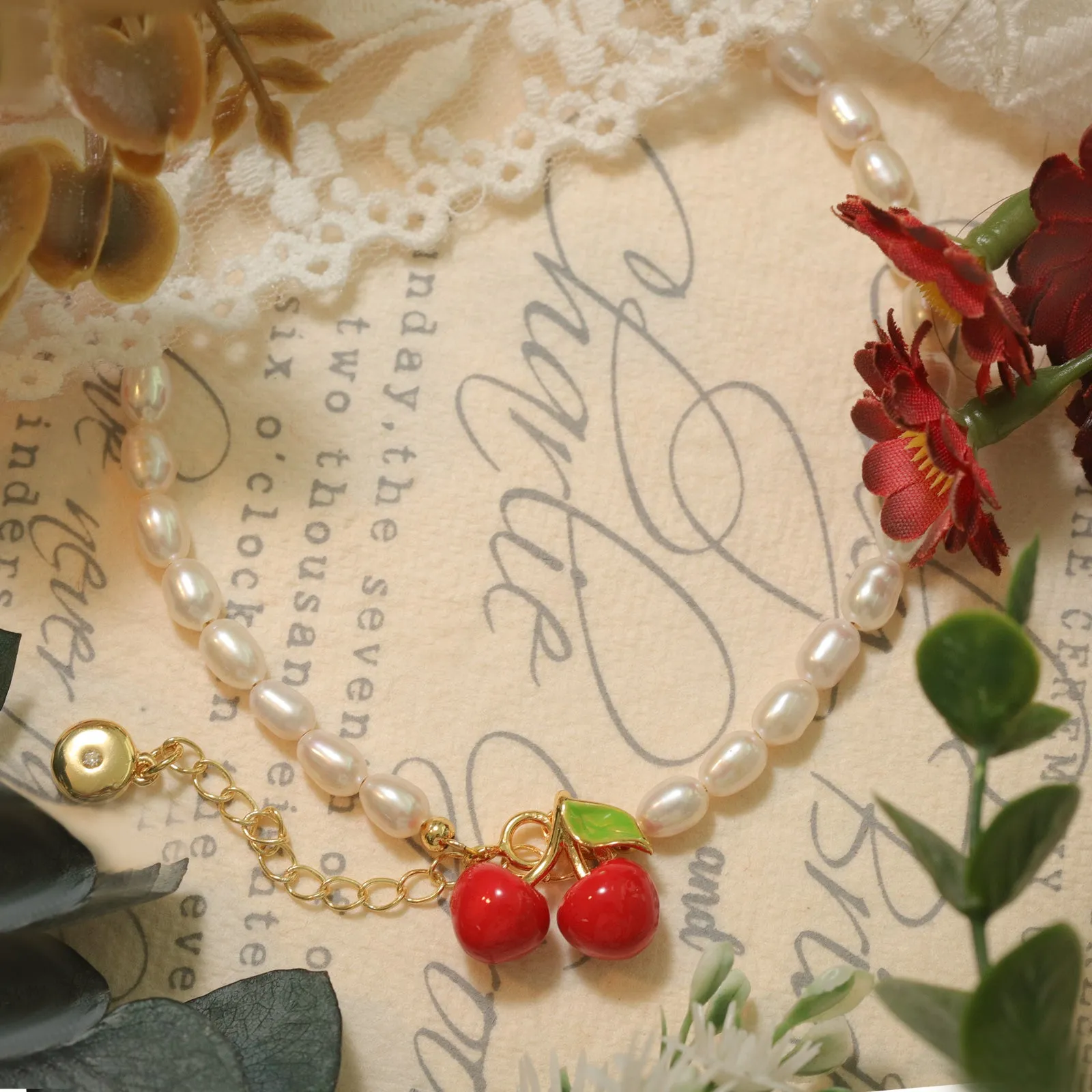 Cherry Pearl Anklet sold by Selenichast product image thumbnail 3