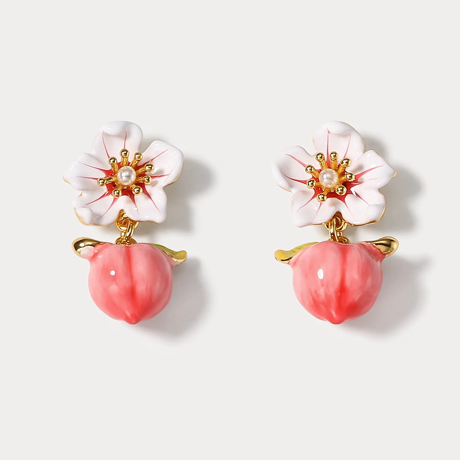 Peach Floral Earrings sold by Selenichast product image thumbnail 2