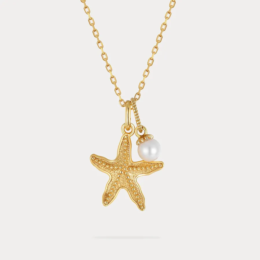 Dainty Gold Starfish Pendent Necklace sold by Selenichast