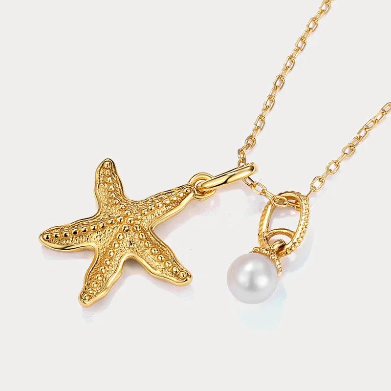 Dainty Gold Starfish Pendent Necklace sold by Selenichast product image thumbnail 2