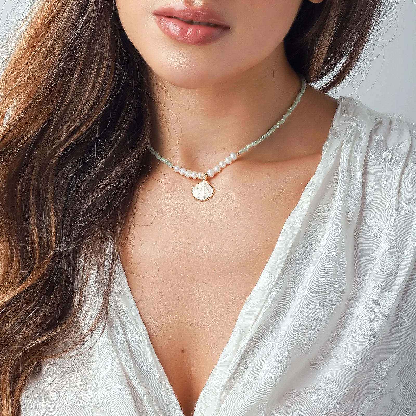 Shell Pearl Bead Necklace sold by Selenichast product image thumbnail 3