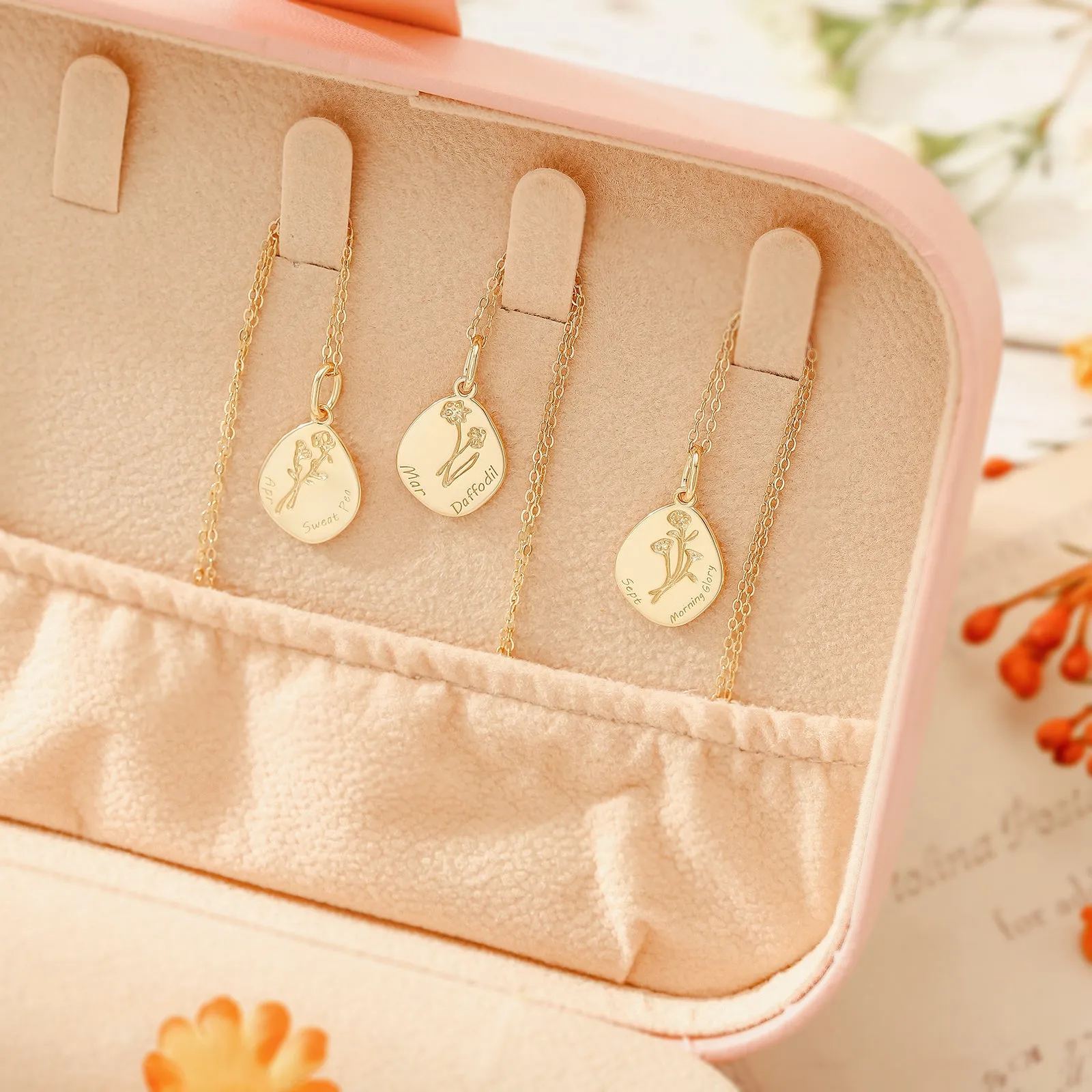 Silver Daffodil Birth Flower Necklace-March sold by Selenichast product image thumbnail 2