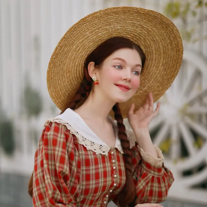 Cranberry Flower Earrings sold by Selenichast product image thumbnail 3